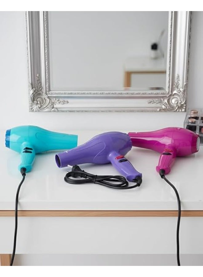 مجفف شعر احترافي، قوي، أسود مع مقبض مريح-حجم صغير مناسب للمزل للسفر ( 3000وط) ( متعدد الالوان) - Image 1